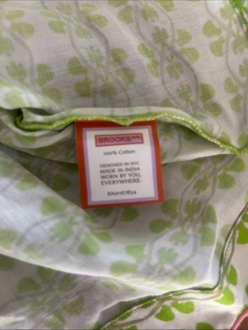 NWT Brooks Avenue Green Scalloped Pajama Set w/ Matching Bag Large - Picture 7 of 9